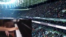 Taraftarlar eşliğinde piyano ile İzmir Marşı!