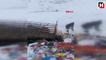 Hakkari'de ayı ve yavruları çöplükte yiyecek ararken görüntülendi