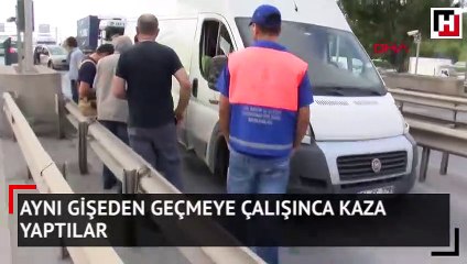 Aynı gişeden geçmeye çalışınca kaza yaptılar
