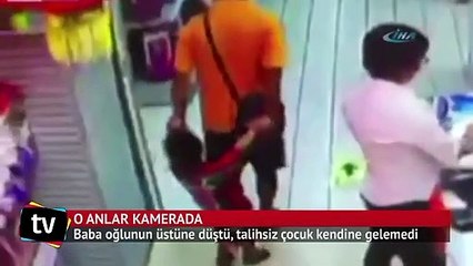 Baba oğlunun üstüne böyle düştü