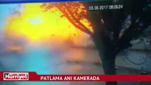 Türkiye sınırındaki patlama anı kamerada