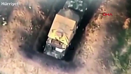 Azerbaycan, kamikaze dronlerının Ermeni güçlere ait askeri araçları böyle imha etti