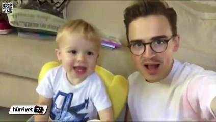 Baba ve bebeğin Justin Bieber performansı