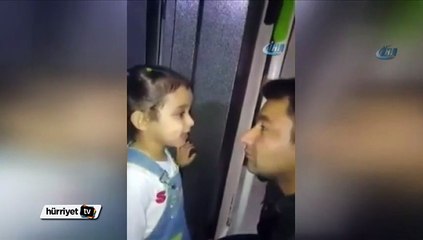 Minik kız polis babasını göreve böyle gönderdi
