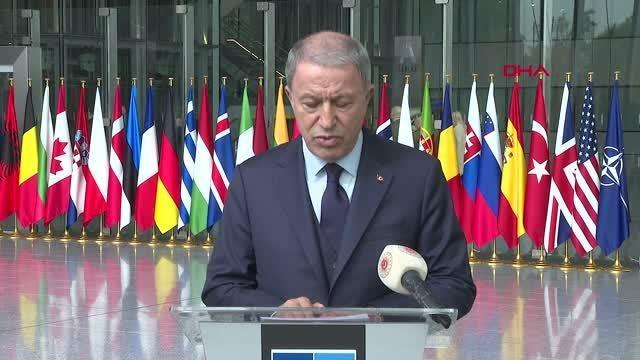Bakan Akar, NATO Karargahı'nda gündeme ilişkin soruları yanıtladı