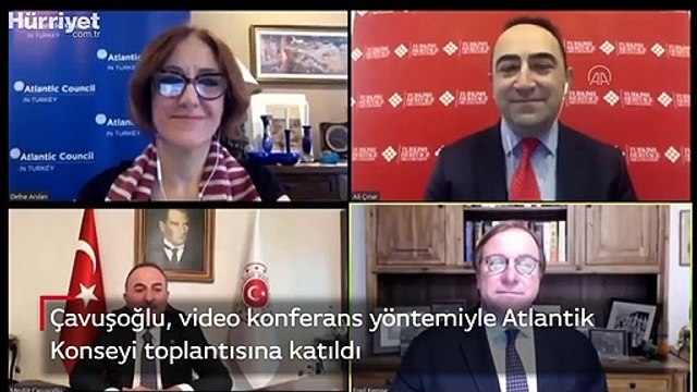 Çavuşoğlu, video konferans yöntemiyle Atlantik Konseyi toplantısına katıldı