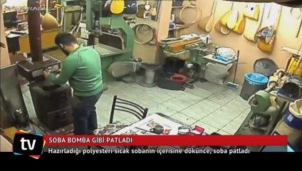 Soba bomba gibi patladı