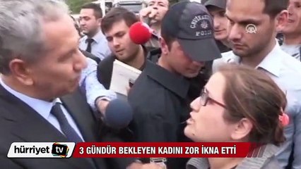 Bakan Yıldız, 3 gündür bekleyen kadını zor ikna etti