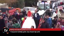 Kepçe ile gelin almaya gitti