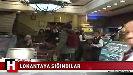 TAKSİM'DE BİBER GAZINDAN KAÇIP BURAYA SIĞINDILAR