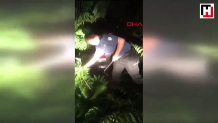 Başakşehir'de bekçilerden kaçan şüphelilerin otomobili otların arasında bulundu