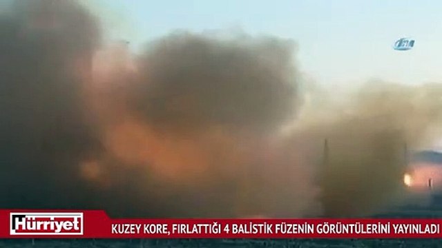 Kuzey Kore, fırlattığı 4 balistik füzenin görüntülerini yayınladı