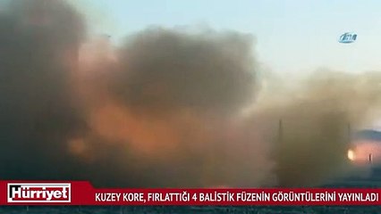 Kuzey Kore, fırlattığı 4 balistik füzenin görüntülerini yayınladı