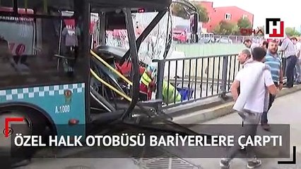 Gaziosmanpaşa'da özel halk otobüsü kaza yaptı