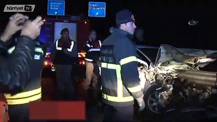 Bariyer araca ok gibi saplandı: 1 ölü 1 yaralı