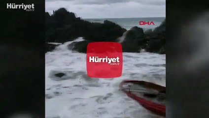 Bartın'da geminin battığı bölge havadan görüntülendi