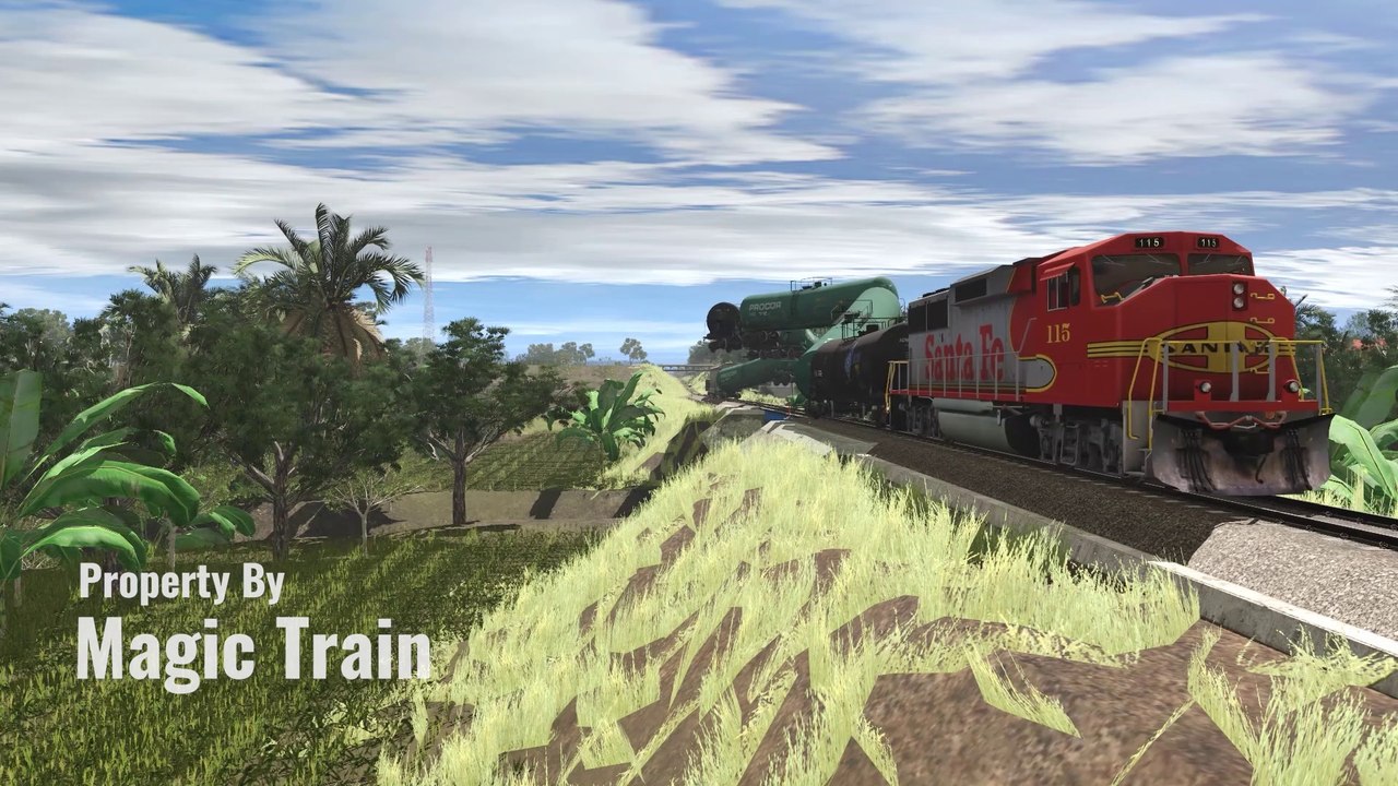 Railroad Journey Flying Train Simulator 2019 | Santa Fe Train Flying & Rolling in the sky, swooping, twisting