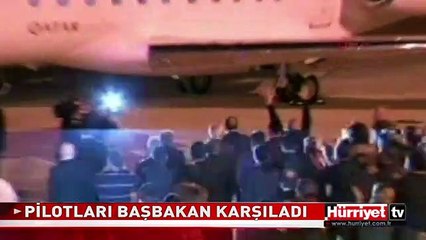 PİLOTLARI BAŞBAKAN ERDOĞAN BÖYLE KARŞILADI