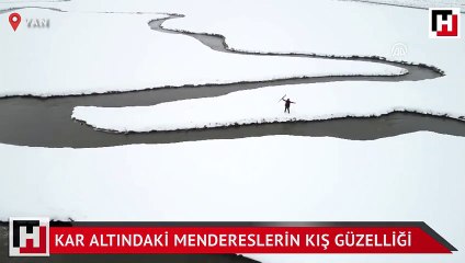 Kar altındaki mendereslerin büyüleyici kış güzelliği