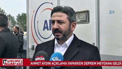 TBMM Başkan Vekili Ahmet Aydın açıklama yaparken deprem meydana geldi