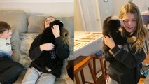 Siblings return home from school and find their new puppy waiting for them *SURPRISE!*