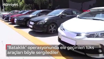 'Bataklık' operasyonunda ele geçirilen lüks araçları böyle sergilediler