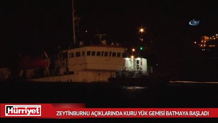 Zeytinburnu'nunda gemi batıyor