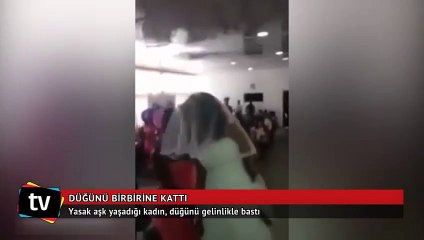 Yasak aşk yaşadığı kadın, düğünü gelinlikle bastı!