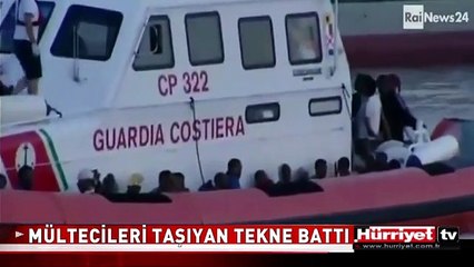 İTALYA'DA MÜLTECİLERİ TAŞIYAN TEKNE BATTI