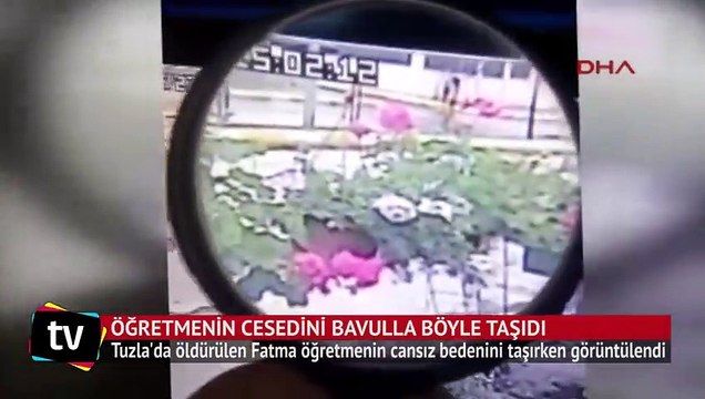 Katil, Fatma öğretmenin cansız bedenini bavulla taşırken görüntülendi