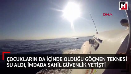 Göçmen teknesi su aldı, imdada Sahil Güvenlik yetişti