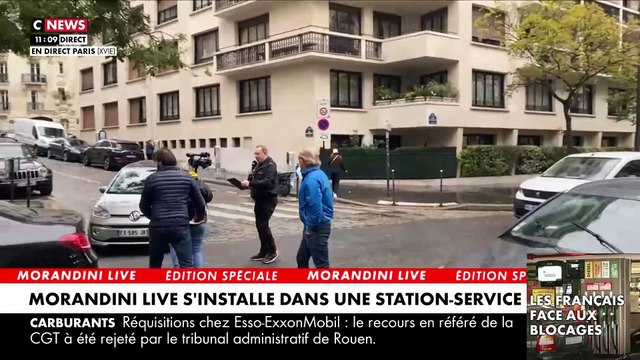 Morandini Live dans une station-service: En plein direct, l'une des cameramans perd sa chaussure déclenchant un fou rire - Regardez cette séquence - VIDEO