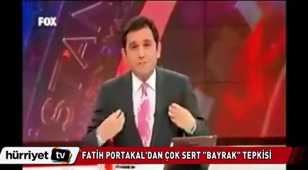 Canlı yayında bayrak tepkisi