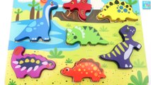Lost Dinosaurs! Dinosaur Wooden Puzzle In Jurassic Park. T-Rex, Triceratops, Pteranodon