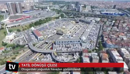 Otogardaki yoğunluk havadan görüntülendi