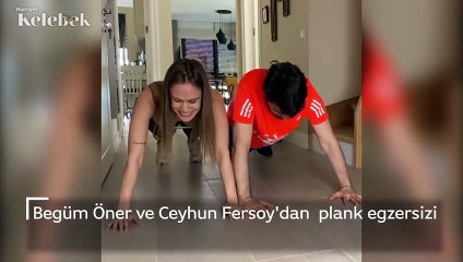 Begüm Öner ve Ceyhun Fersoy'dan  plank egzersizi