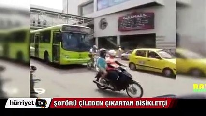 Otobüs şoförünü çileden çıkartan bisikletçinin sonu