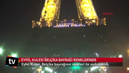 Eyfel Kulesi Belçika bayrağı renklerinde
