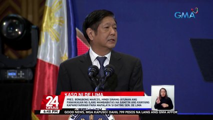Pres. Bongbong Marcos, hindi sinang-ayunan ang panawagan ng ilang mambabatas na gamitin ang kanyang kapangyarihan para mapalaya si dating Sen. De Lima | 24 Oras