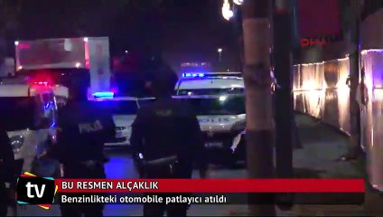 Benzinlikteki otomobile patlayıcı atıldı