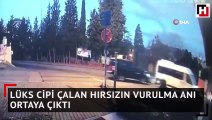 Lüks cipi çalan hırsızın vurulma anı ortaya çıktı