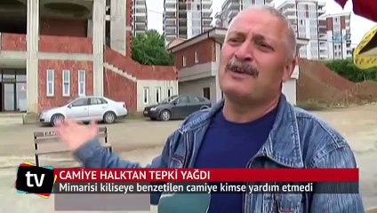 Mimarisi kiliseye benzetilen camiye halktan tepki