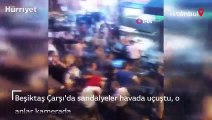 Beşiktaş Çarşı'da sandalyeler havada uçuştu, o anlar kamerada