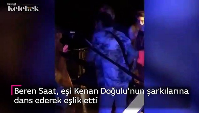 Beren Saat, eşi Kenan Doğulu'nun şarkılarına dans ederek eşlik etti.