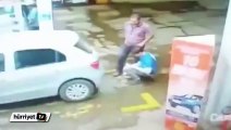 Polisin soyguncuyu vurduğu an güvenlik kamerasında