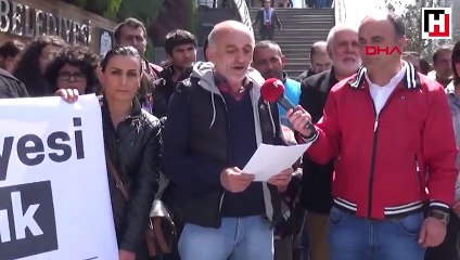 Beşiktaş Belediyesi önünde eylem