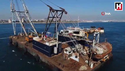 Hayalet Gemi “Bereket”i sökmek için dev vinç kuruldu