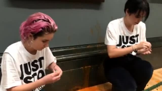 Dos activistas lanzan sopa de tomate a 'Los Girasoles de Van Gogh en la National Gallery de Londres