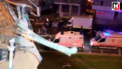 Polisten kaçan şüphelilerin viyadükten uçma anı