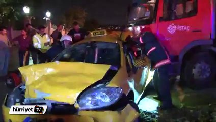 Beşiktaş'ta kontrolden çıkan temizlik aracı dehşet saçtı